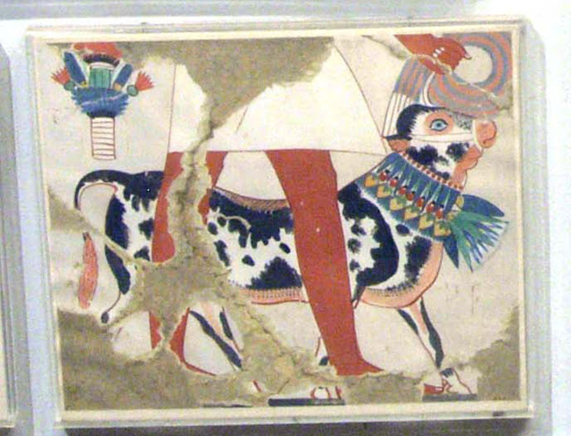 Detail of a Bull from a Procession of Offering Bearers: New Kingdom