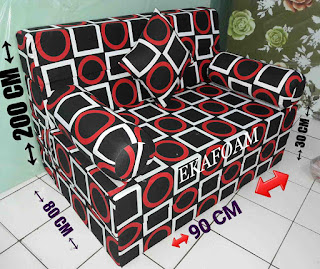 Contoh Sofa bed inoac harga dibawah 1 jutaan, sofa bed inoac ukuran single tebel 15 cm