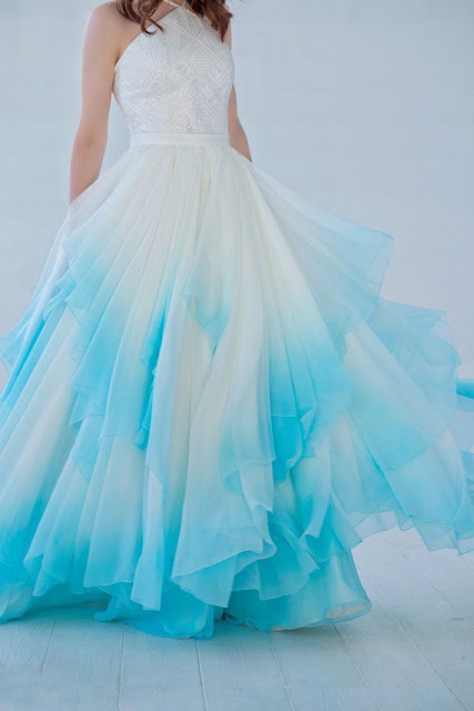 Blue Ombre Wedding Dress.