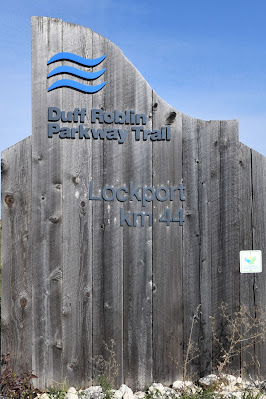 Duff Roblin Parkway Trail sign in Manitoba.