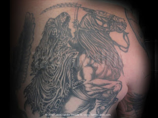 Death tattoo: Death riding his horse