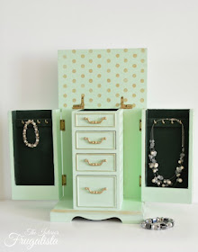 Mint Jewelry Box Interior After Makeover