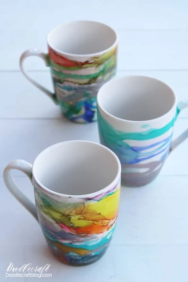 Use Alcohol inks to create a stunning work of abstract art on a ceramic mug for the perfect holiday gift. With full video tutorial instructions too!