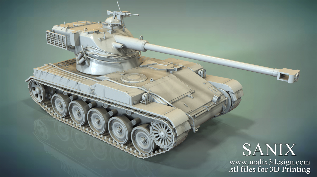 TANK Model AMX 13 ( Upgraded MOD ) 3D Model for 3D