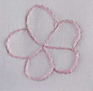 split stitch, flower embroidery, 