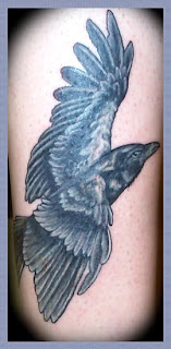 crow in flight tattoo