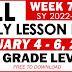 DAILY LESSON LOG (Quarter 2: WEEK 7) JAN. 4 - 6, 2023