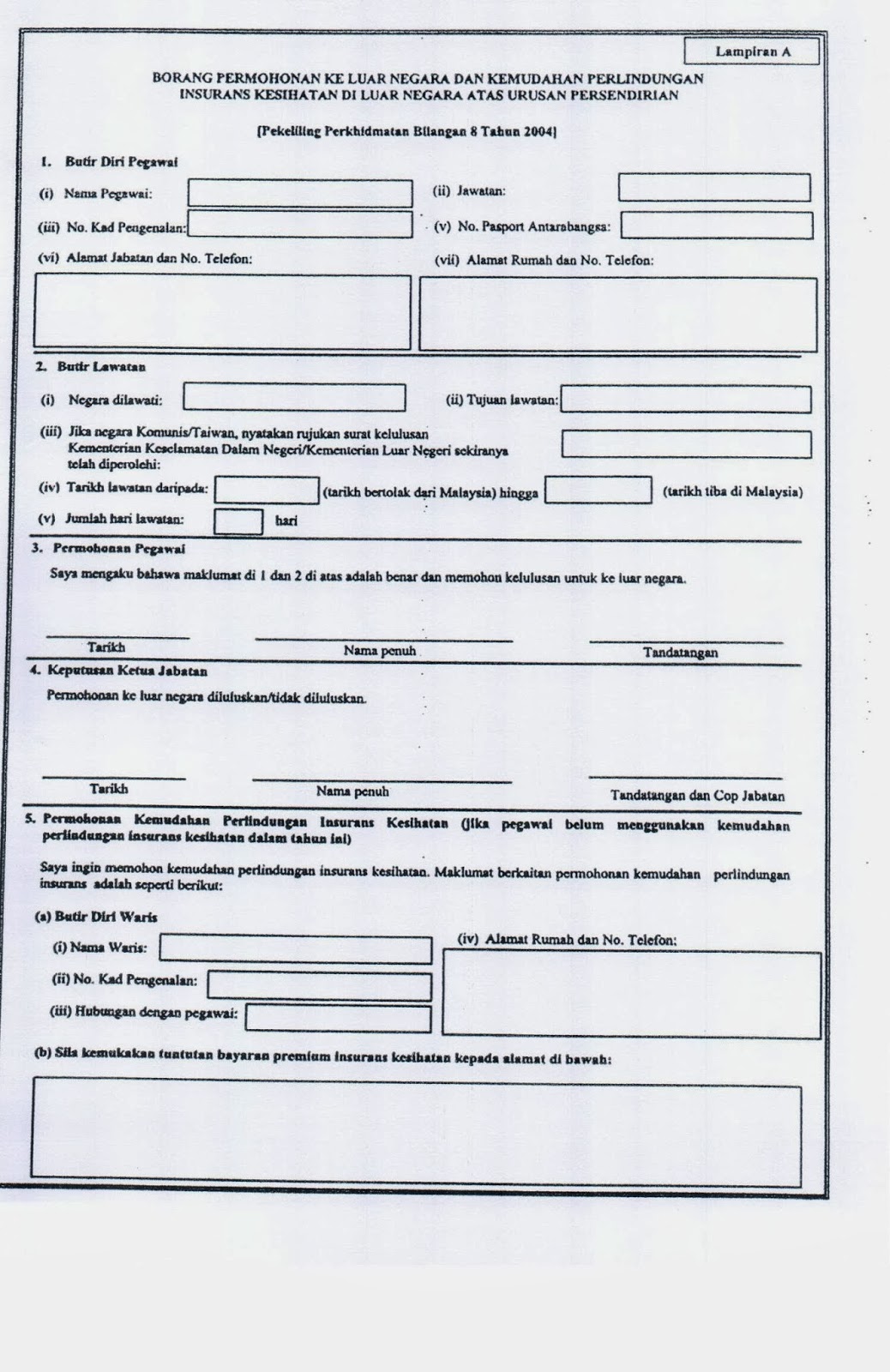 Surat Permohonan Cuti Rehat - Rasmi L