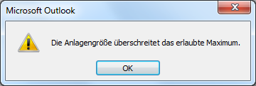 Fehlermeldung bei Outlook 2010