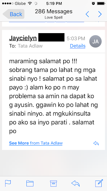 Maraming salamat po!!! Sobrang tama po lahat ng mga sinabi nyo! Salamat po sa lahat payo. Alam ko po na may problema sa amin na dapat kong ayusin. Gagawin ko po lahat ng sinabi ninyo. At magkokonsulta po ako sa inyo parati. Salamat po.