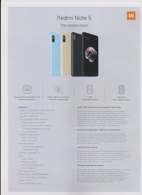 Redmi Note 5 Specs Sheet