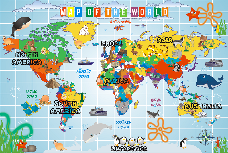 Jual Stiker Dinding Wall Sticker Gambar Peta Dunia