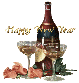 happy new year wine animation