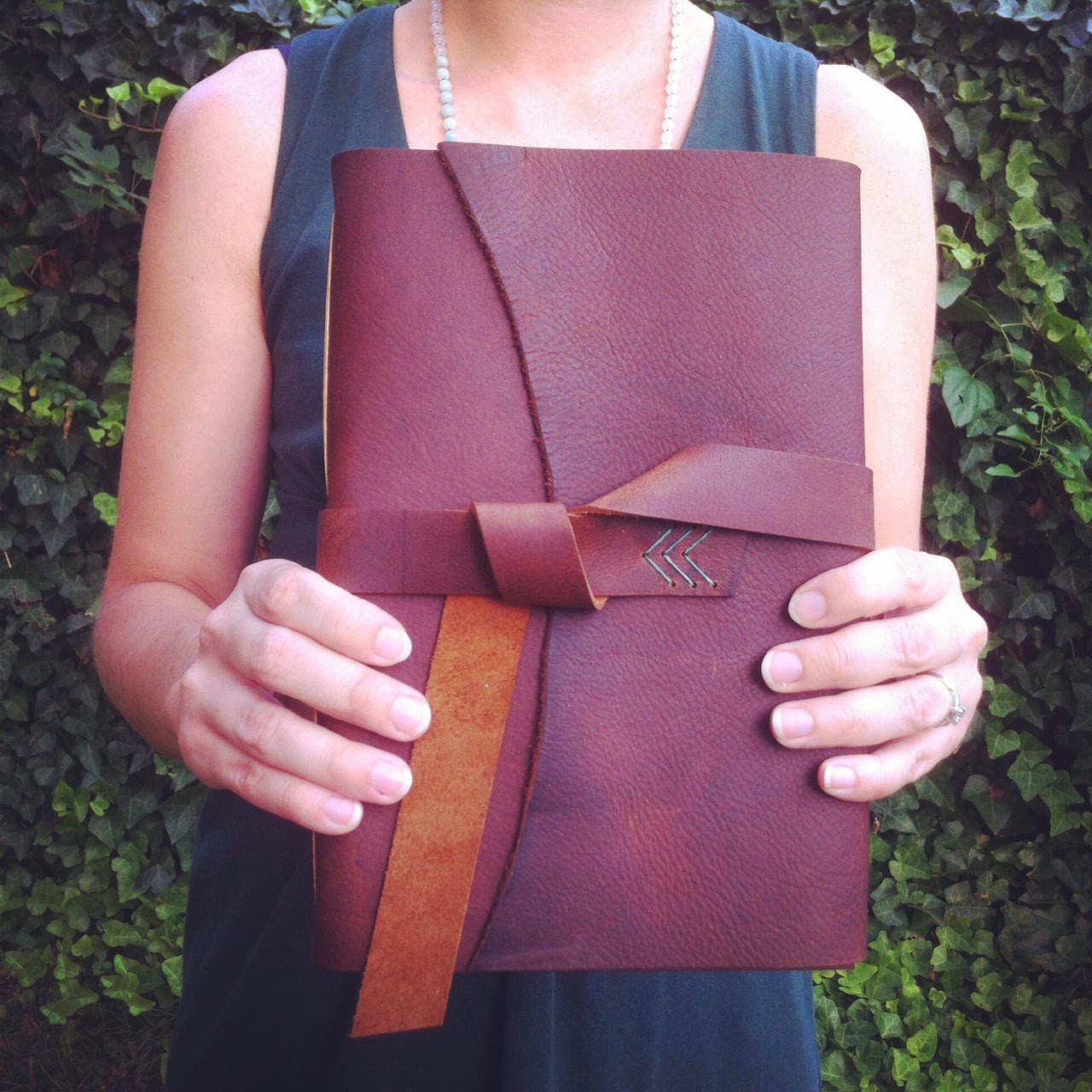Handbound leather journal by Katie Gonzalez