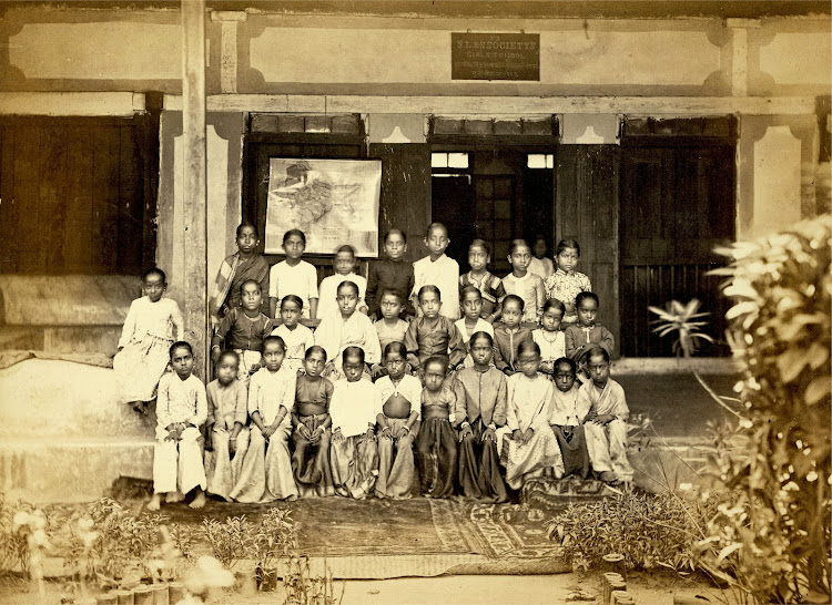 Students of the Bhagwandas Purshottum Girls' School, Bombay (Mumbai) - 1873