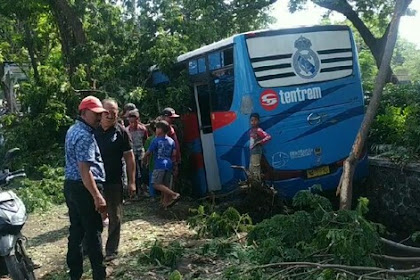 Hindari Pesepeda, Bus Tentrem Tabrak Pohon, Satu Korban Tewas