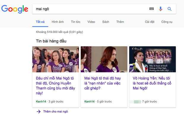 Mai Ngô gây sốc khi bảo ban giám khảo Google Search về mình