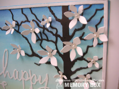 watercolor easter scene with memory box dies detail flowers