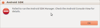 failed to run android sdk manager check the android console view for details