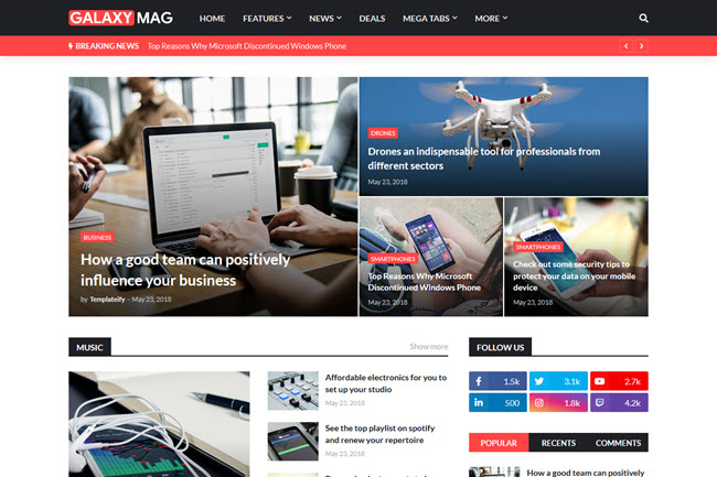 GalaxyMag - Responsive News & Magazine Blogger Template - Responsive Blogger Template