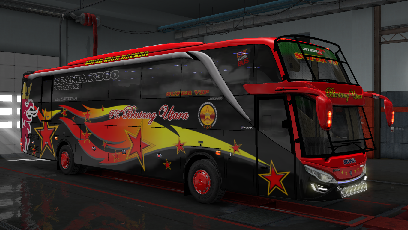 Livery Bus  BINTANG  UTARA  BLACK for Jetbus ep3 shd ets2 