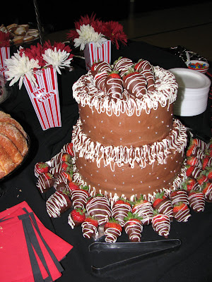 Two Tiered Chocolate Covered Strawberry Cake