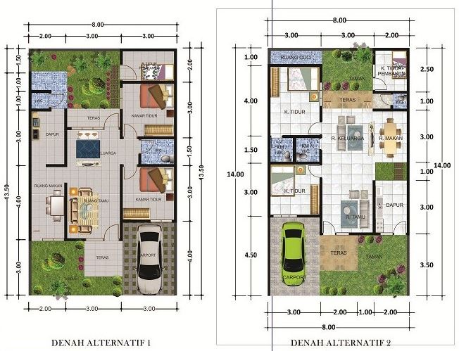 Denah Rumah Minimalis Idaman Sederhana Type 80 - Karya 