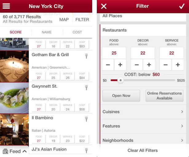 Zagat - Top 10  Android apps For Restaurants and Food