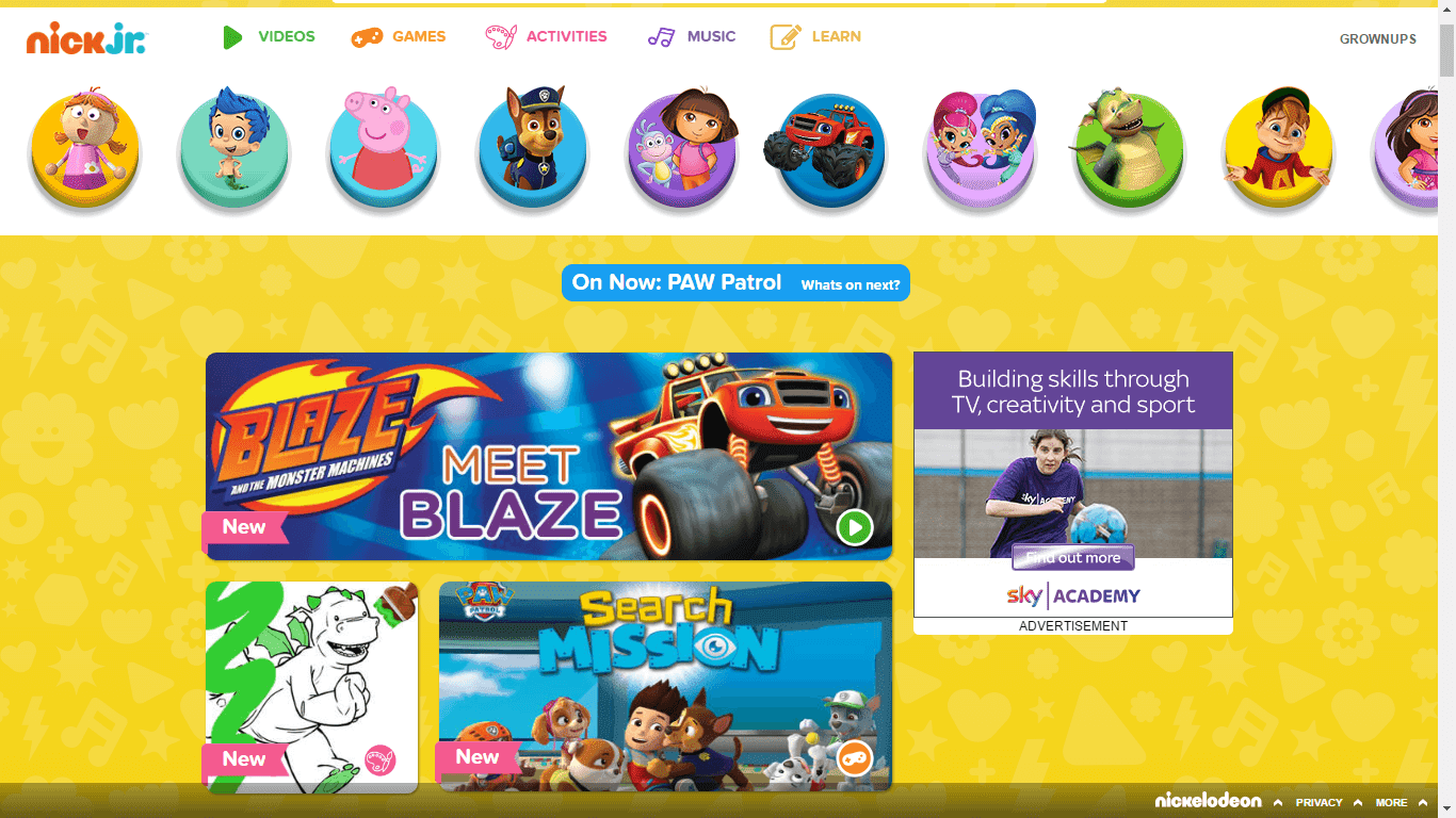 NickALive!: Nick Jr. UK Launches New Look Official Website