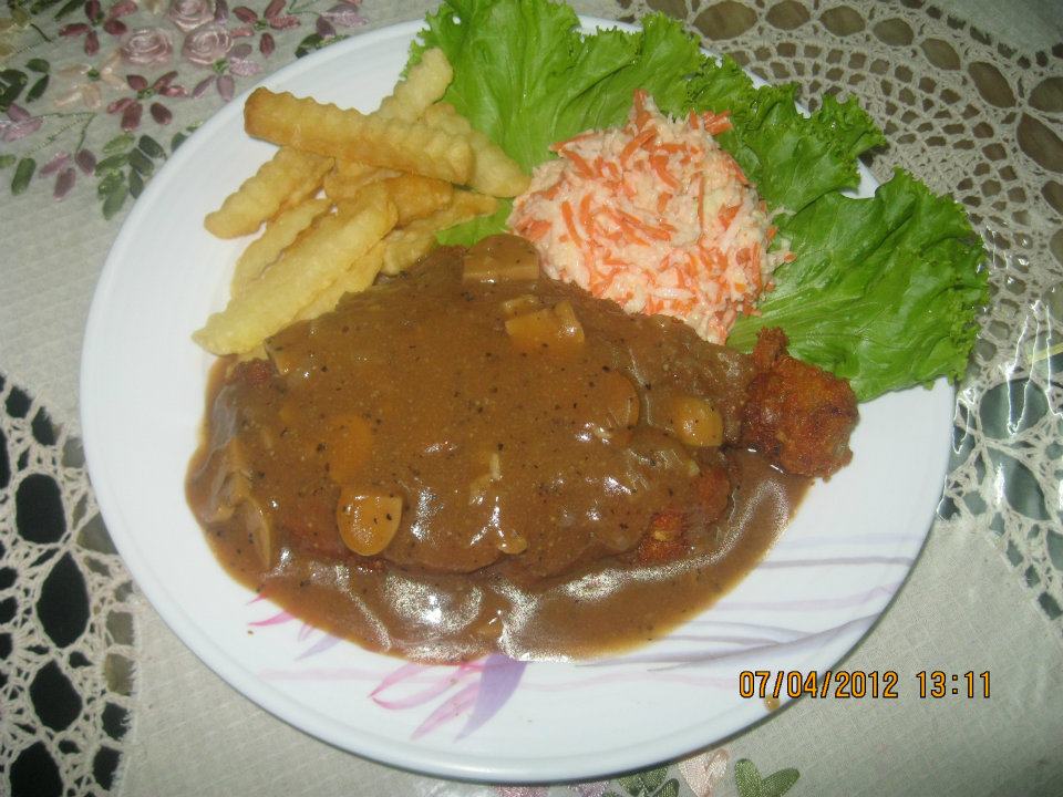 RESEPI CIKGU ANI: CHICKEN CHOP WITH MUSHROOM-BLACKPEPPER SAUCE