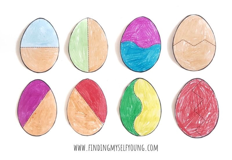 easter egg cutting skill puzzles