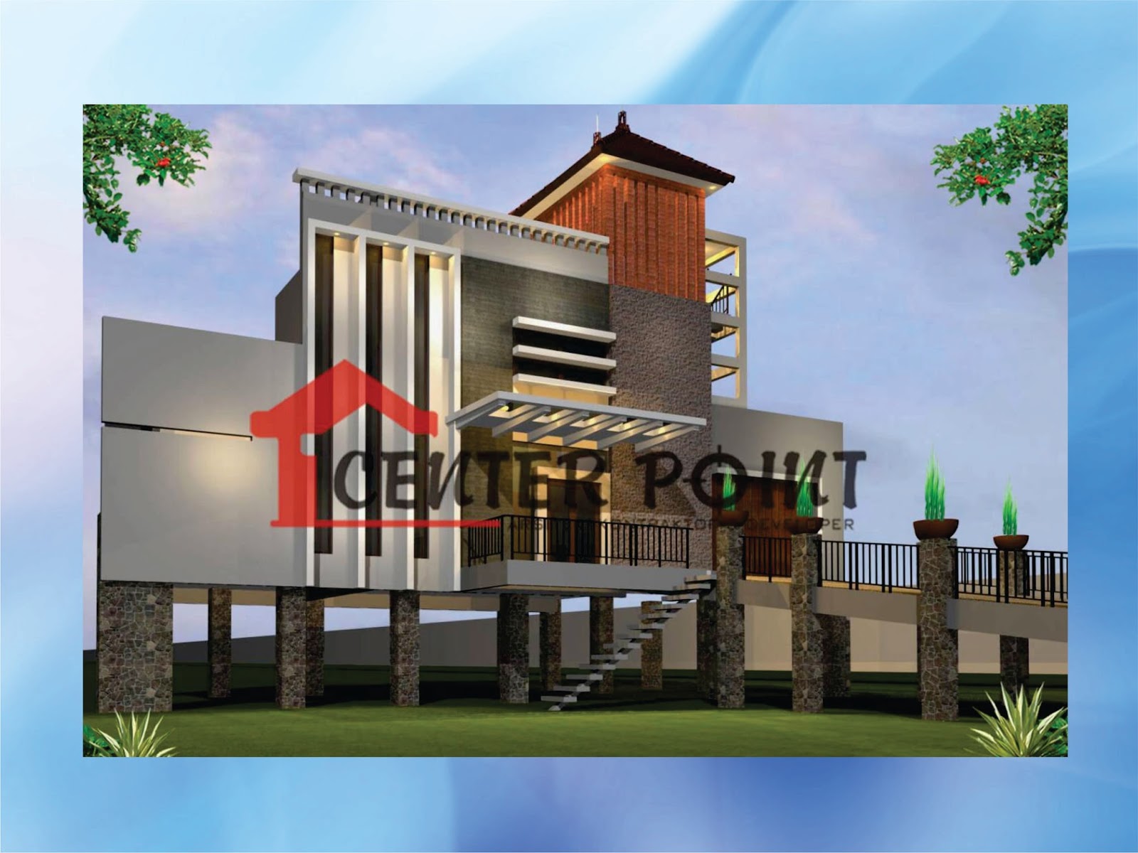 Jasa Desain Rumah Tomohon Fasad Homestay Dan Villa Desain 3 Lantai