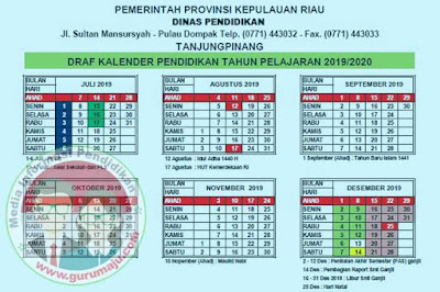 Download Kaldik atau Kalender Pendidikan  Kalender Pendidikan 2019/2020 Riau RESMI