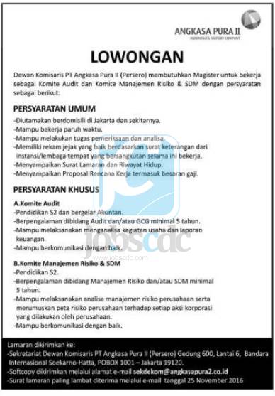 PT Angkasa Pura II (Persero) - Recruitment For Audit 