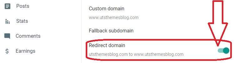 Blogger Redirect Domain
