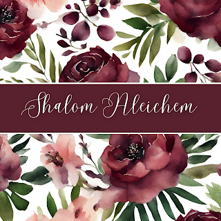 Free Shalom Aleichem Greeting Card Printable - Floral Calligraphy - Square