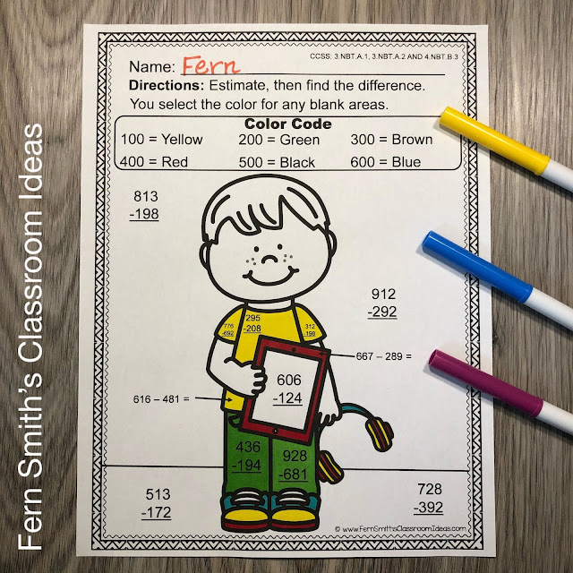 Click Here to Download this 3rd Grade Math Estimate Differences Printables Resource to Use in Your Classroom Today!