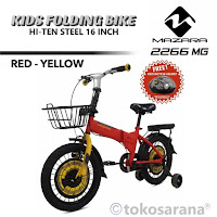 Sepeda Lipat Anak Mazara MZ2266MG Pro Team 1Sp-VB 16 Inch x 2.125 Inch 4-10 Tahun Hi-Ten Steel Single Speed Kids Folding Bike