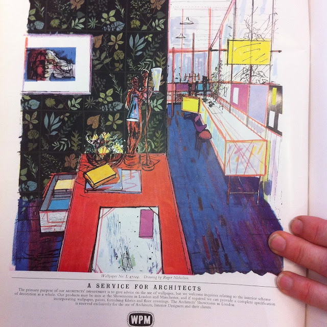 Ad for Architectural Review drawn by Roger Nicholson