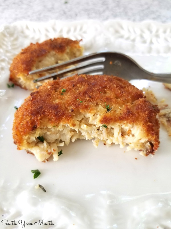 Crispy Chicken Fritters! A simple 5-ingredient recipe for crispy chicken fritters or croquettes made with all-white canned chicken. Easily shape into smaller portions for kid-friendly homemade chicken nuggets.