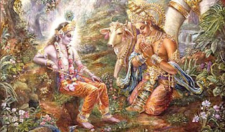 Lord Krishna and Lord Indra