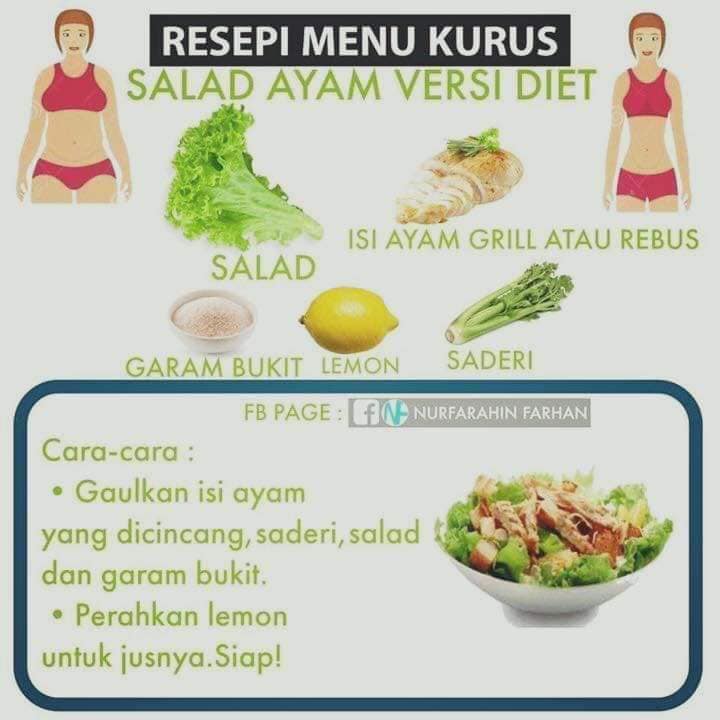 tips kurus resepi sihat sedap menu diet