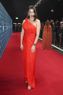 Adriana Lima in Red Long Dress at IWC Schaffhausen in Geneva