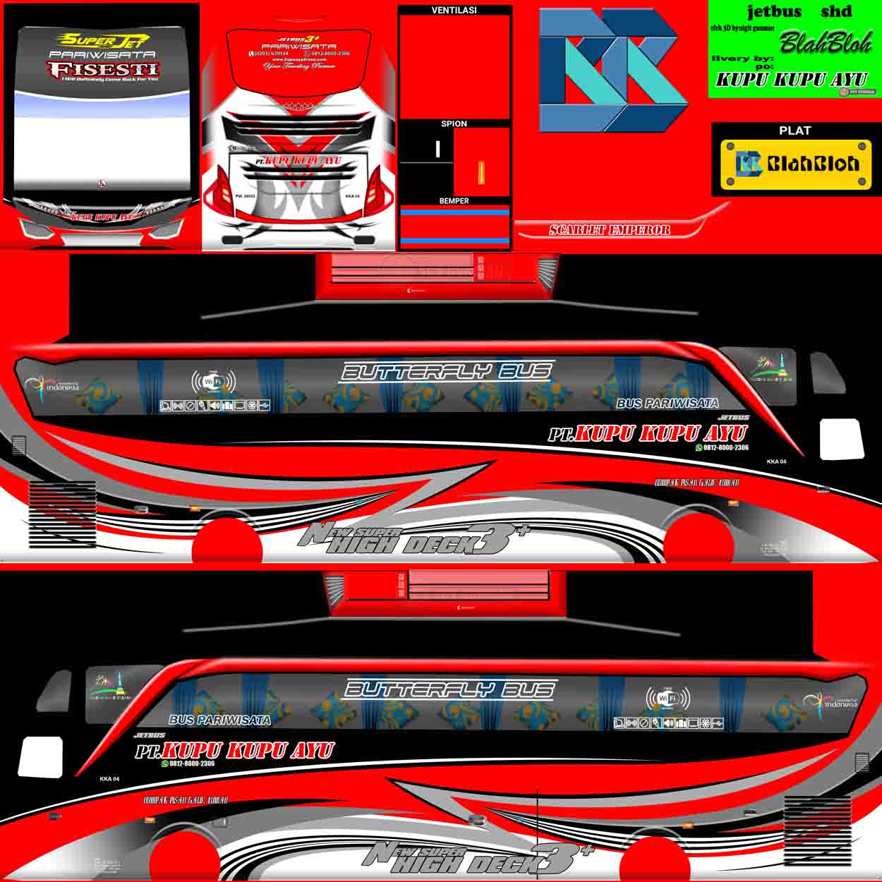 livery kupu kupu ayu bussid tronton