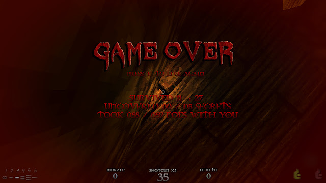 Dusk game over screen