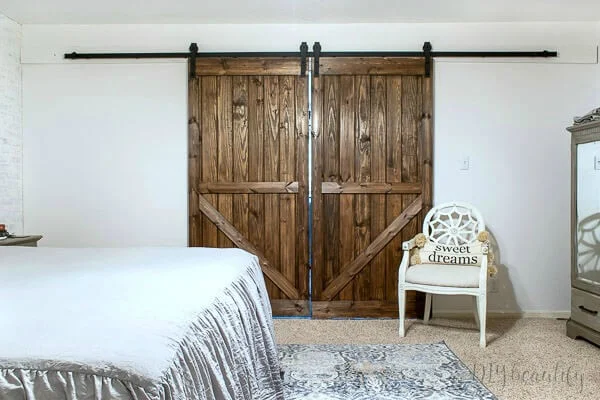 double barn doors in master bedroom