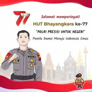 kartu ucapan selamat hut bhayangkara ke 77 tahun 2023