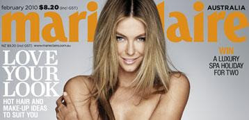 jennifer hawkins marie claire february 2010