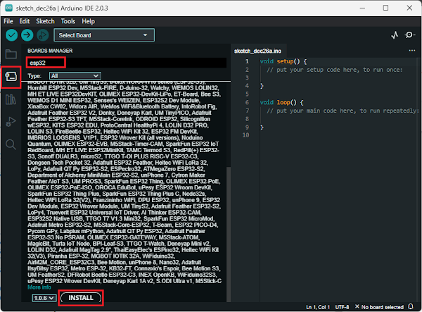    Seperti yang sudah kita bahas di artikel sebelumnya tentang    Cara Install Board ESP32 di Arduino IDE