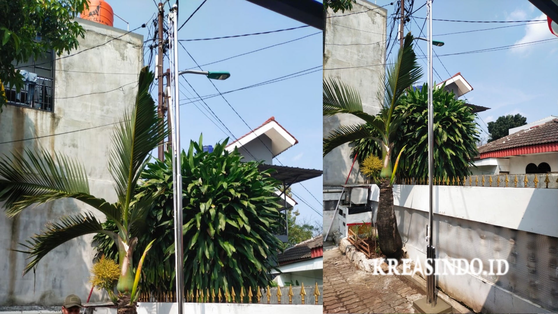 Pemasanga Tiang Bendera Stainless Pesanan Bpk. Faisal di Jakarta Timur Terpasang Dengan Baik